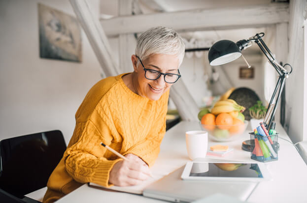 woman working at a desk